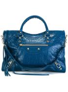 Balenciaga 'classic City' Shoulder Bag, Women's, Blue, Lamb Skin