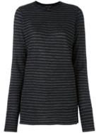Marc Jacobs Striped Knit Top, Women's, Size: Medium, Black, Wool