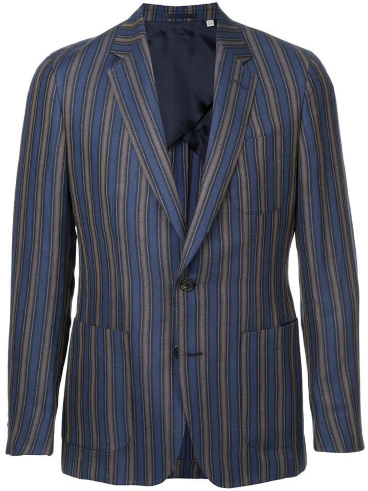 Gieves & Hawkes Stripe Fitted Blazer - Blue