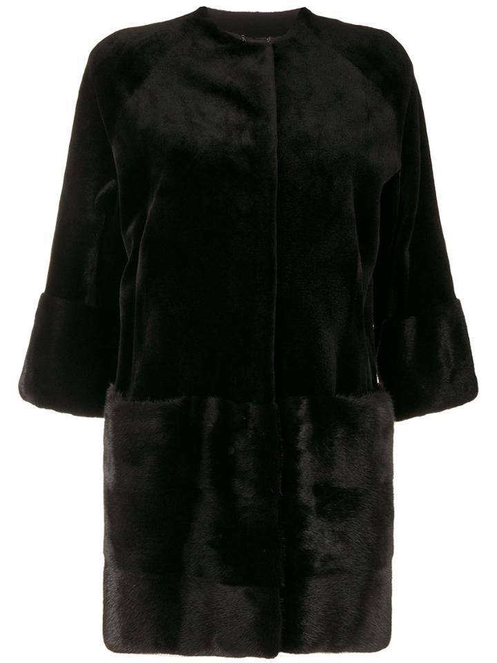 Cara Mila Hermia Mink Coat - Black