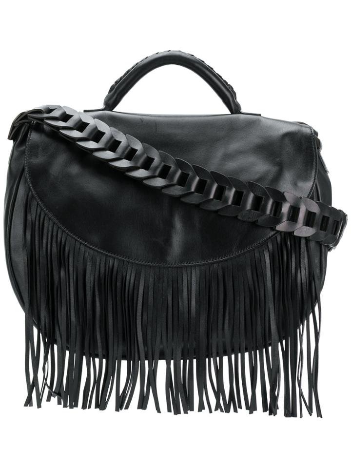 Red Valentino Fringed Shoulder Bag - Black