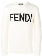 Fendi Logo Patch Sweater - Nude & Neutrals
