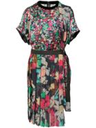 Sacai Floral Pleated Midi Dress - Multicolour