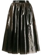 Msgm Animalier Print Flared Skirt - Brown