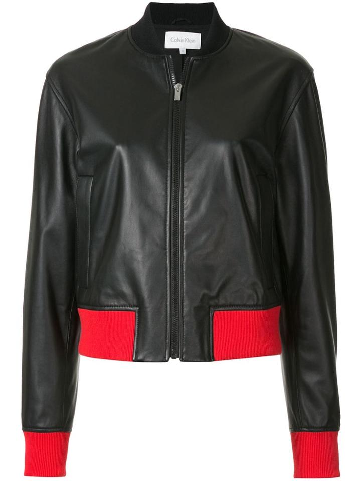 Ck Calvin Klein Contrast Trim Bomber Jacket - Black