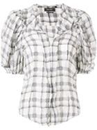 Isabel Marant Ruched Checked Blouse - Neutrals
