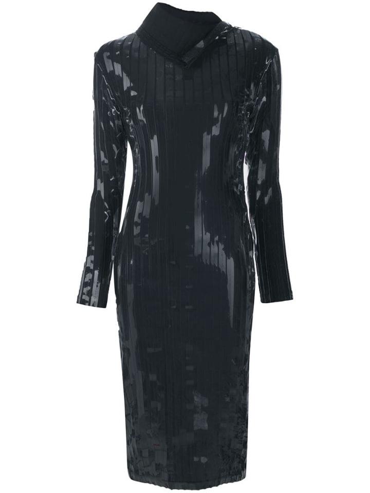 Y/project Shine Effect Fitted Dress - Black