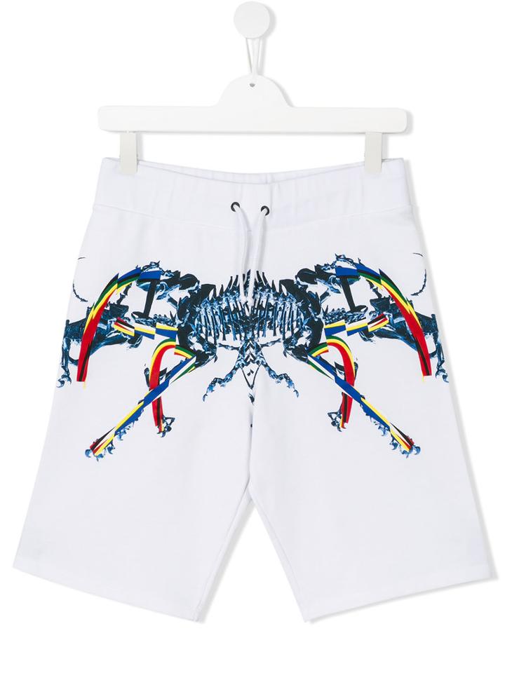 Marcelo Burlon County Of Milan Kids Printed Shorts, Boy's, Size: 14 Yrs, White