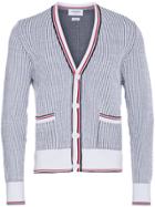 Thom Browne Seersucker Jacquard Button Front Cardigan - White