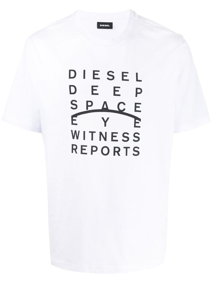 Diesel T-just Slogan Print T-shirt - White