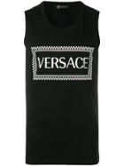 Versace 90s Vintage Logo Tank - Black