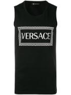 Versace 90s Vintage Logo Tank - Black