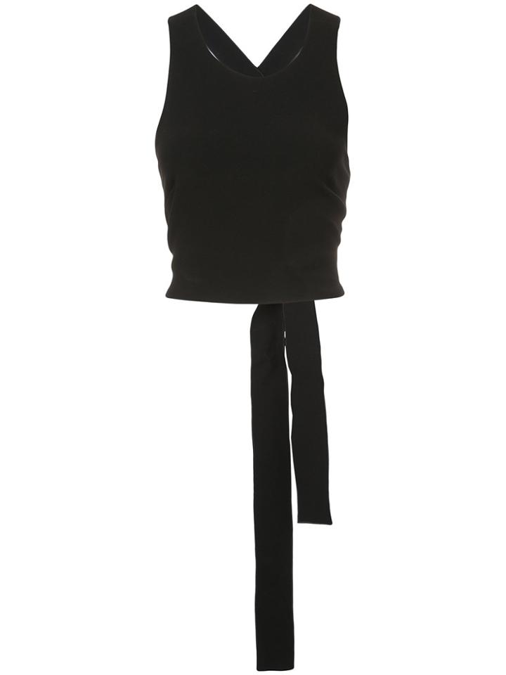 Derek Lam 10 Crosby Cropped Shell With Elastic Back - Black