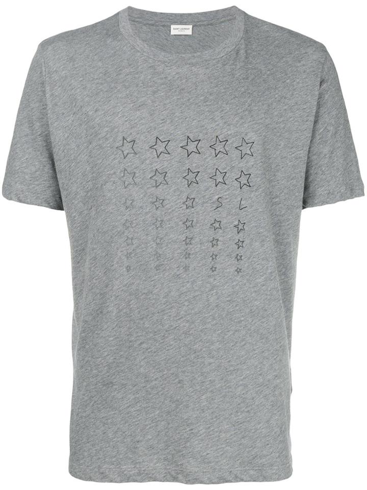 Saint Laurent Star Print Short-sleeve T-shirt - Grey