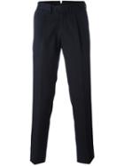 Borrelli Classic Tapered Trousers, Men's, Size: 54, Blue, Cotton/polyester/virgin Wool