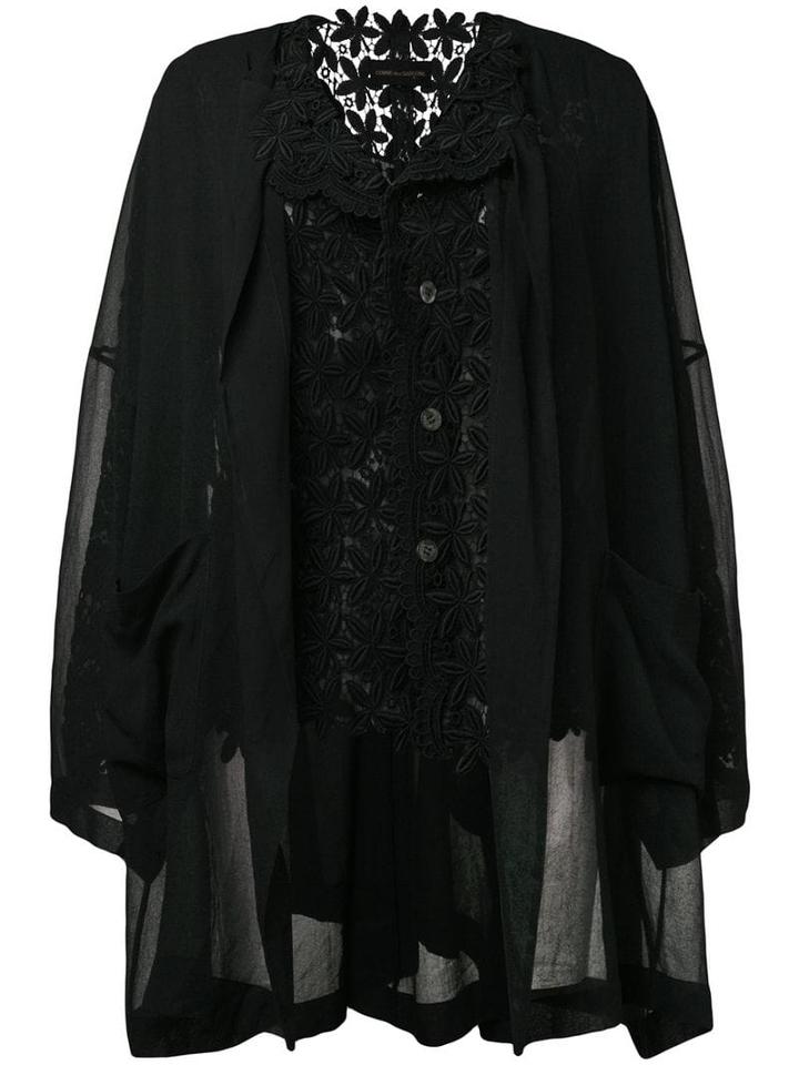 Comme Des Garçons Pre-owned 1989 Macramé Layered Jacket - Black