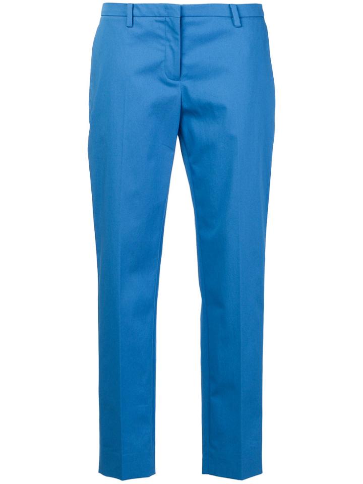 No21 Cropped Straight Leg Trousers - Blue