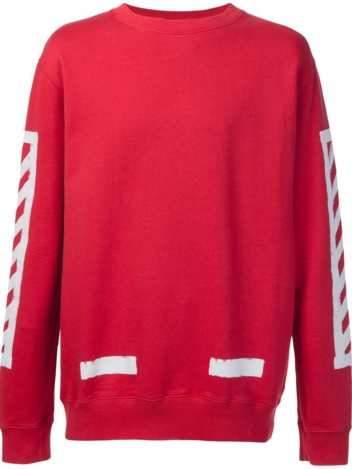 Off-white Brushed Diagonal Zipped Hoodie