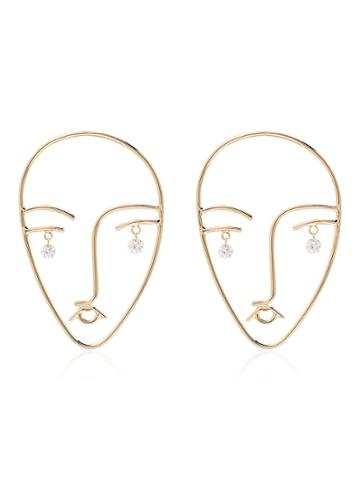 Persée 18kt Yellow Gold And Diamond Matisse Face Earrings - Metallic