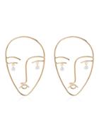 Persée 18kt Yellow Gold And Diamond Matisse Face Earrings - Metallic