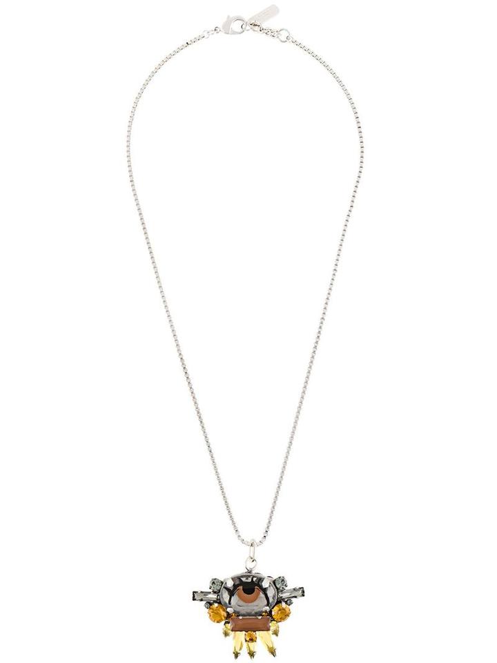 Radà Stone Embellished Pendant Necklace, Women's, Metallic