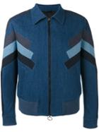 Neil Barrett Zipped Denim Jacket, Men's, Size: Medium, Blue, Cotton/polyester/spandex/elastane/viscose