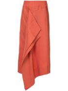Irene Gingham-print Asymmetric Skirt - Multicolour