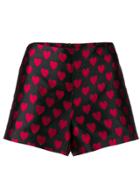 Red Valentino Heart-print Satin Shorts - Black