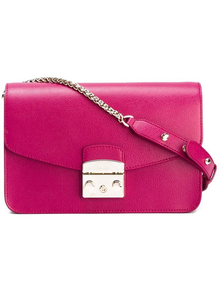 Furla Push Lock Shoulder Bag, Women's, Pink/purple