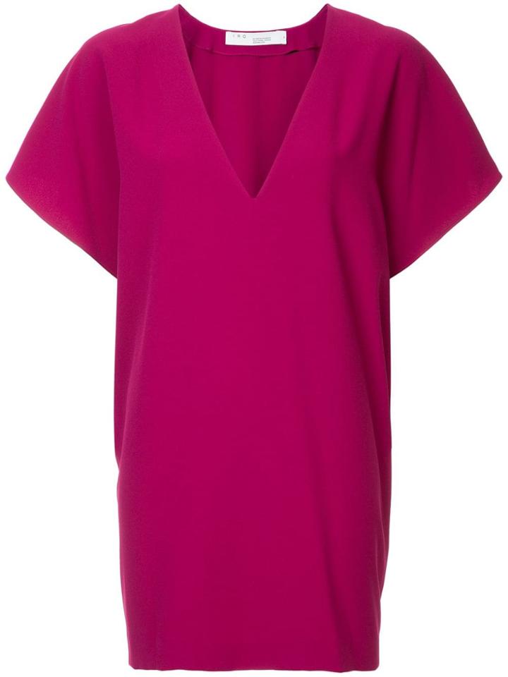 Iro Deep V-neck Top - Pink & Purple
