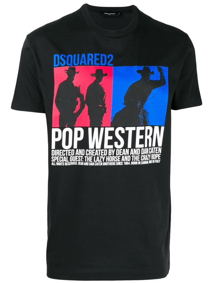 Dsquared2 Pop West Graphic Printed T-shirt - Black