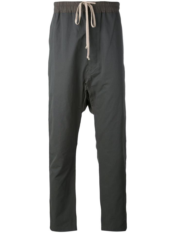 Rick Owens Drkshdw - Drop-crotch Trousers - Men - Cotton/polyamide - M, Grey, Cotton/polyamide