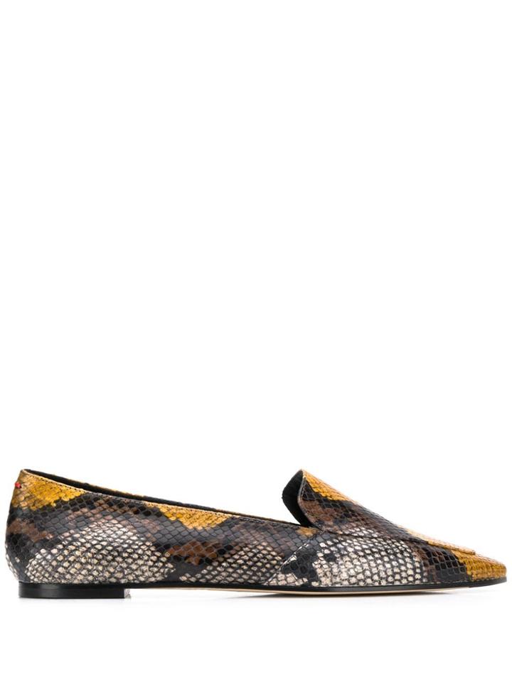 Aeyde Aurora Snake Print Loafers - Neutrals
