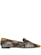 Aeyde Aurora Snake Print Loafers - Neutrals