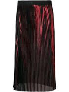 By Malene Birger Sheer Pleated Midi Skirt - Black