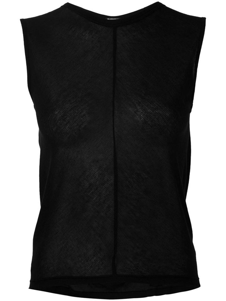 Ann Demeulemeester - Open Back Tank Top - Women - Modal/cashmere - 40, Black, Modal/cashmere