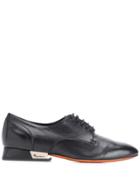 Santoni Metallic Heel Detail Oxford Shoes - Black
