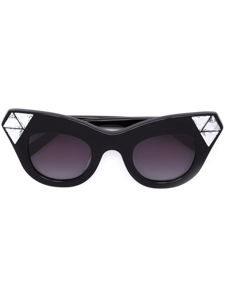 Vera Wang Embellished Cat Eye Sunglasses - Black