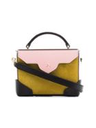 Manu Atelier Yellow And Bubblegum Micro Bold Suede Cross-body Bag -