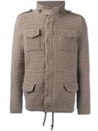Bark High Neck Textured Jacket, Men's, Size: Xl, Grey, Polyamide/wool