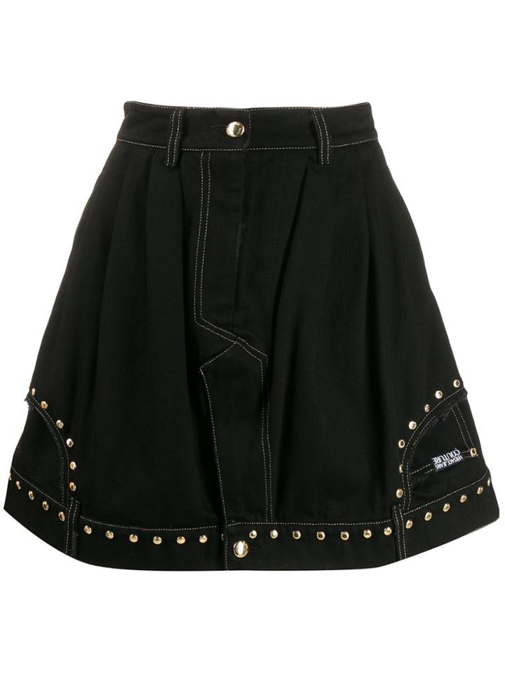 Versace Jeans Couture Flared Studded Skirt - Black
