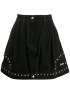 Versace Jeans Couture Flared Studded Skirt - Black