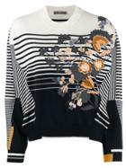 High By Claire Campbell Floral Embroidered Jumper - Blue
