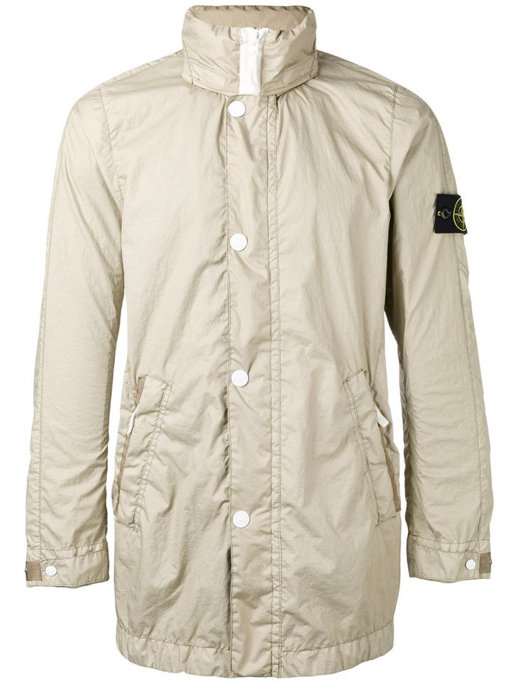 Stone Island - Logo Sleeve Patch Jacket - Men - Polyamide/polyurethane Resin - S, Nude/neutrals, Polyamide/polyurethane Resin