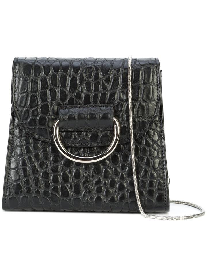 Little Liffner Reptile Skin Effect Mini Shoulder Bag - Black