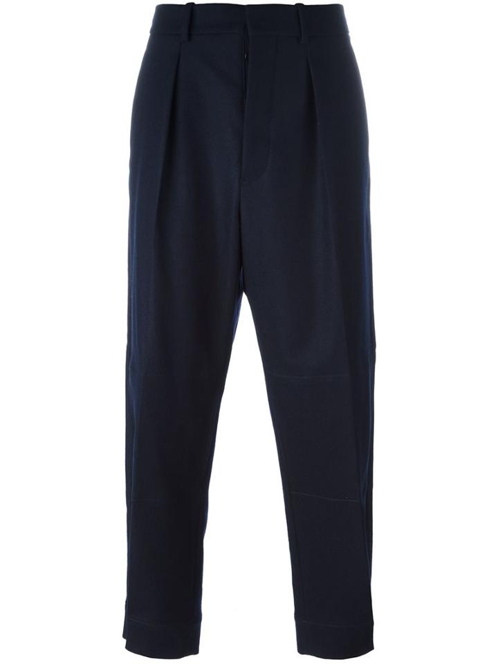 Marni Tapered Trousers, Men's, Size: 48, Blue, Cotton/nylon/polyamide/virgin Wool
