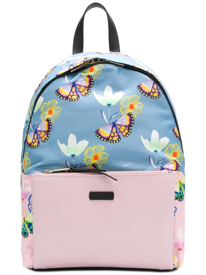 Furla Butterfly Print Backpack - Pink & Purple