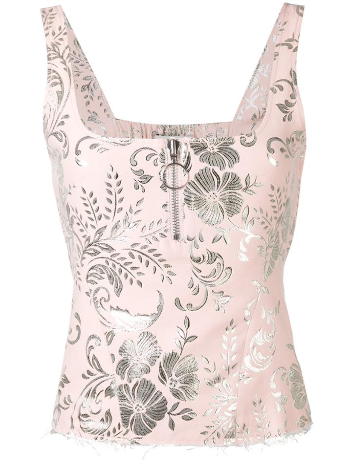 Marques'almeida Sleeveless Floral Top - Pink & Purple