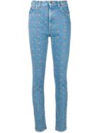 Gucci Floral Print Skinny Jeans - Blue