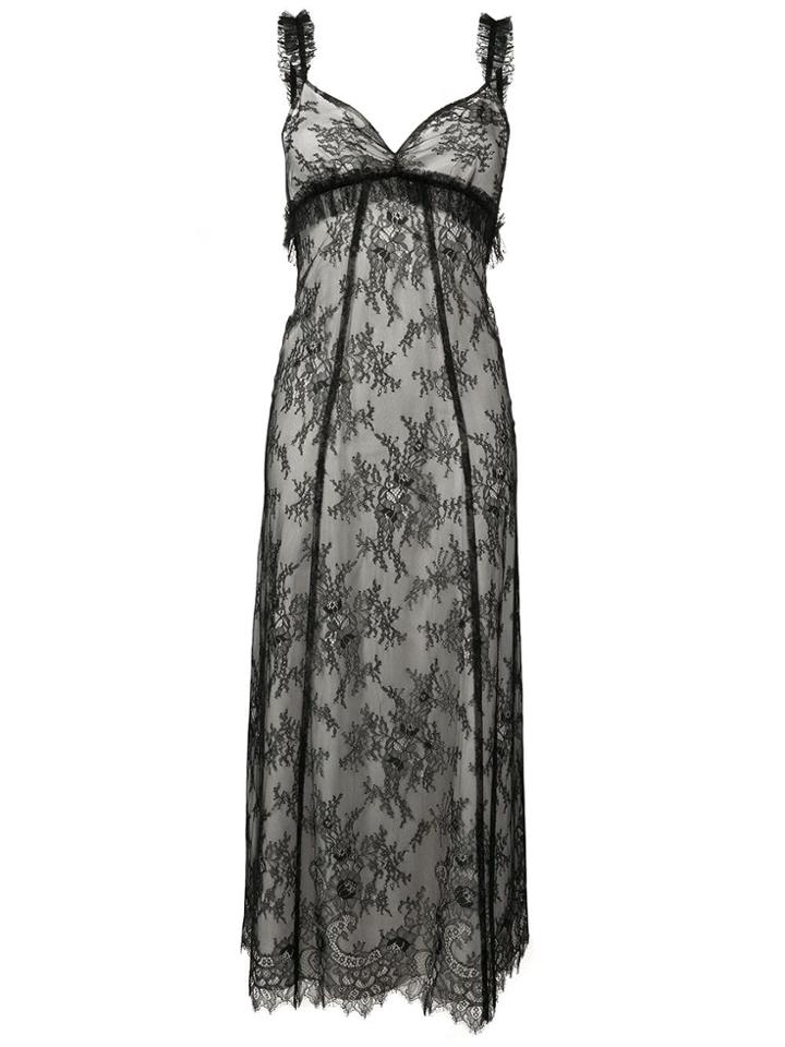 Alexa Chung Lace Midi Dress - Black